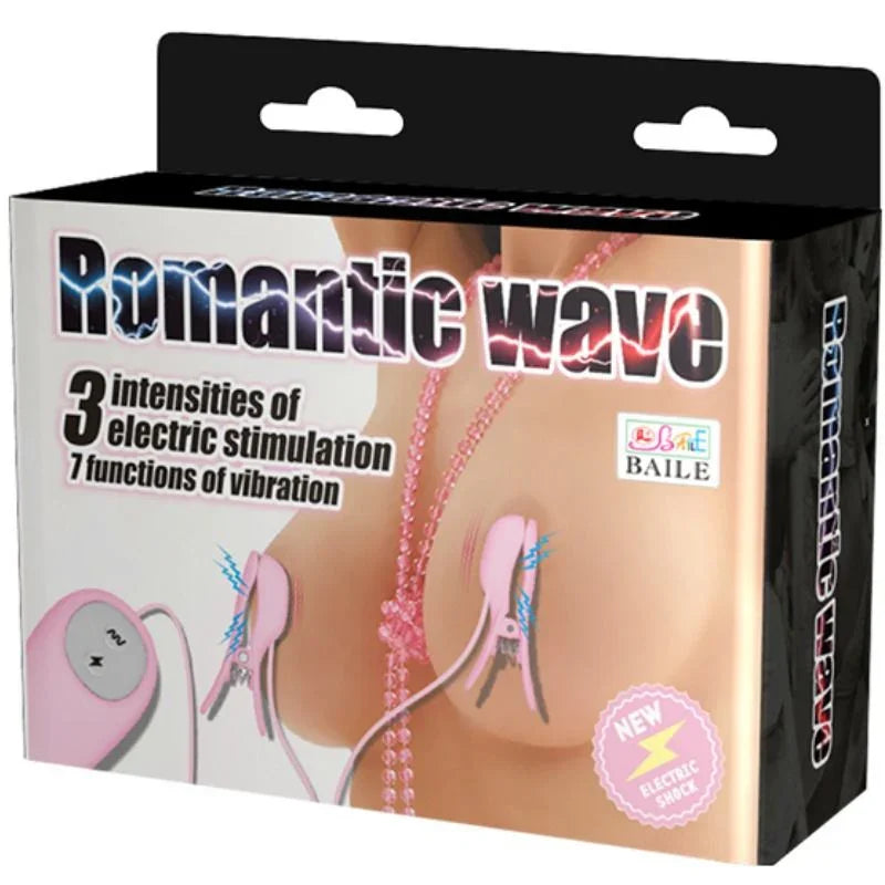 BAILE - ROMANTIC WAVE PINZAS CON VIBRACIÓN Y ELECTROSHOCK - Nuvica