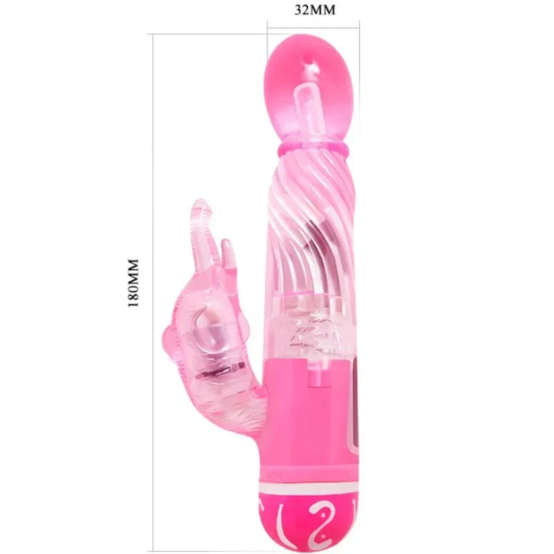 BAILE - VIBRADOR MULTIVELOCIDAD CON ESTIMULADOR ROSA - Nuvica