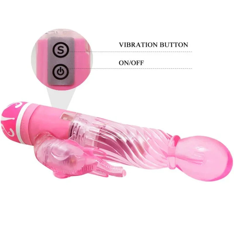 BAILE - VIBRADOR MULTIVELOCIDAD CON ESTIMULADOR ROSA - Nuvica