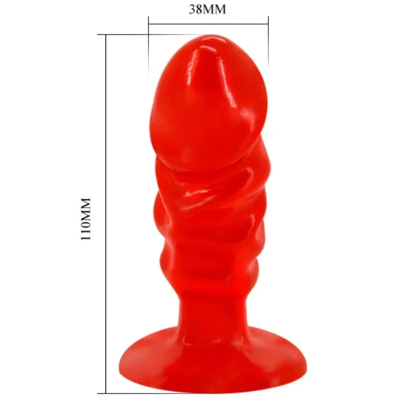 BAILE - PLUG ANAL UNISEX CON VENTOSA ROJO - Nuvica
