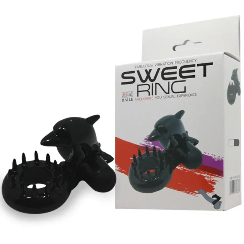 BAILE - SWEET RING ANILLO CON ESTIMULADOR CLITORIS DELFIN - Nuvica