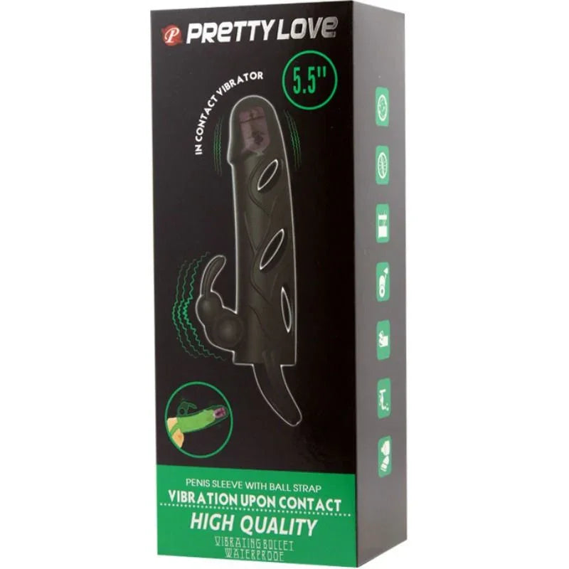 PRETTY LOVE - FUNDA SILICONA CON VIBRACIÓN 14 CM 2.0 - Nuvica