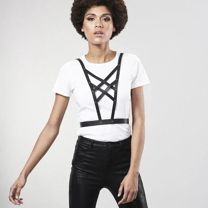 BIJOUX - INDISCRETS MAZE ARNES CRUZADO CON ESCOTE NEGRO - Nuvica
