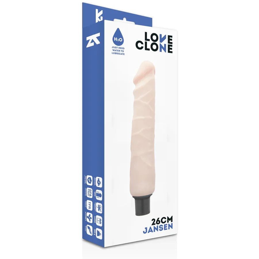 LOVECLONE - JANSEN VIBRADOR REALÍSTICO SELF LUBRICATION 26 CM -O- 4.2 CM - Nuvica