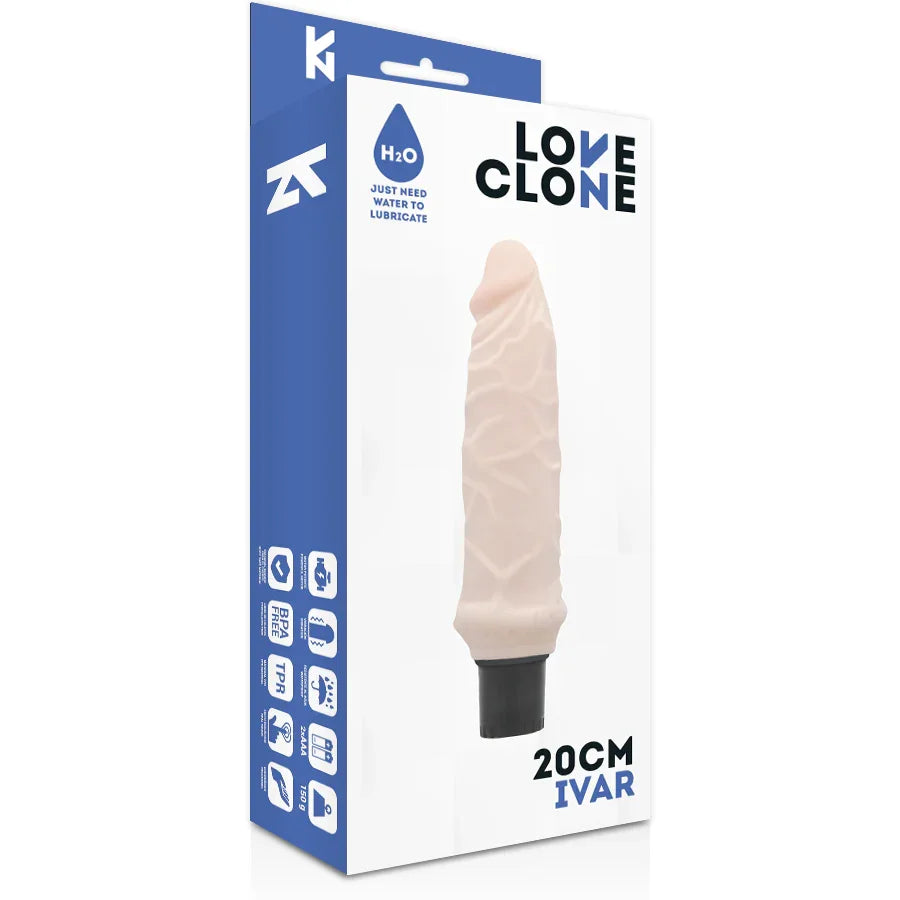 LOVECLONE - IVAR VIBRADOR REALÍSTICO SELF LUBRICATION 20 CM -O- 3.7 CM - Nuvica