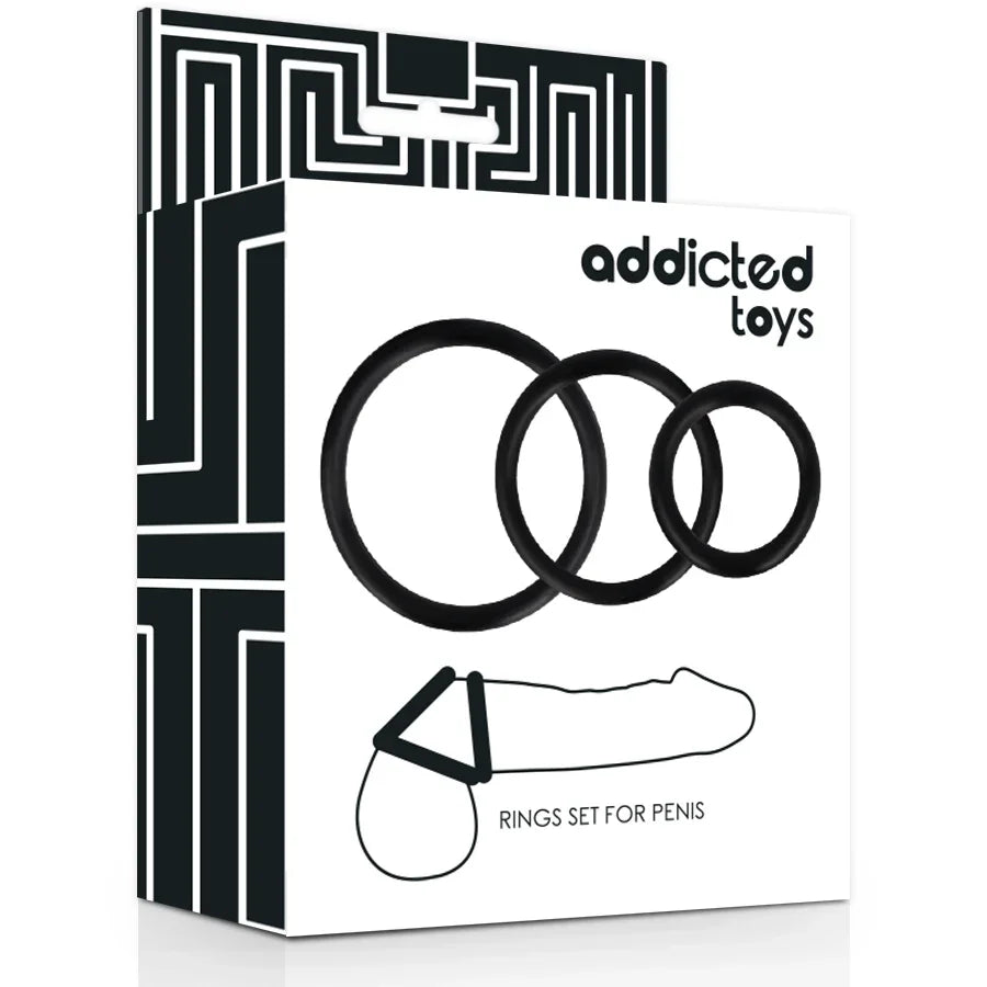 ADDICTED TOYS - SET ANILLOS PENE NEGRO - Nuvica