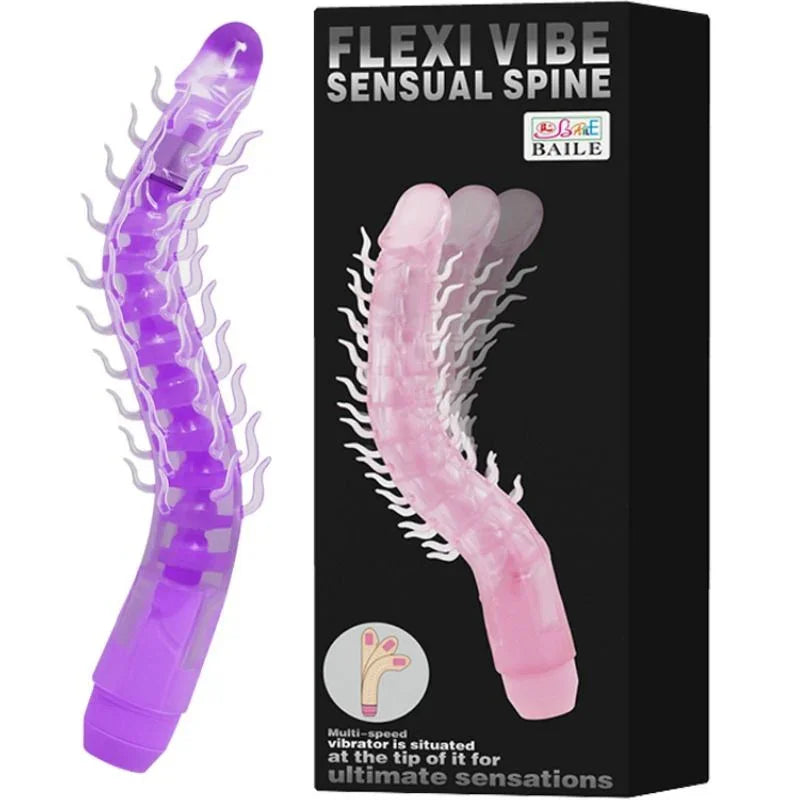 BAILE - FLEXI VIBE SENSUAL SPINE BENDABLE VIBRATING DILDO LILA 23.5 CM - Nuvica