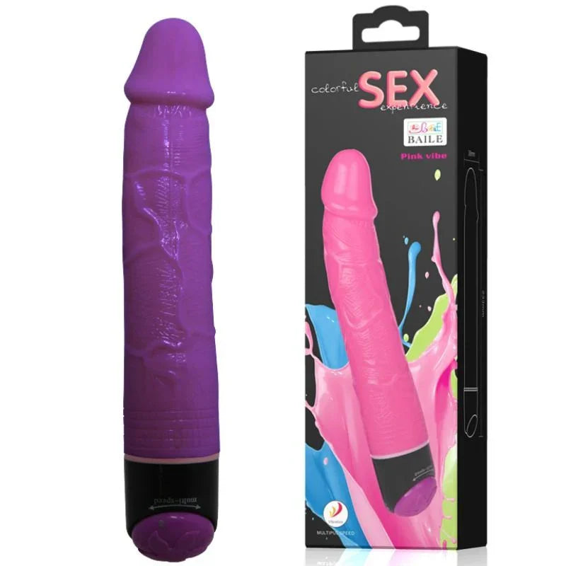 BAILE - COLORFUL SEX VIBRADOR REALÍSTICO LILA 23 CM - Nuvica