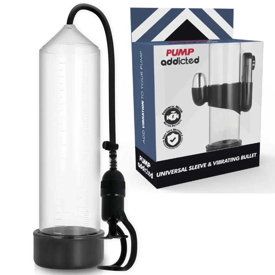 PUMP ADDICTED - BOMBA ERECCIÓN RX5 TRANSPARENTE CON VIBRADOR - Nuvica