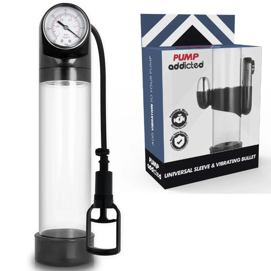 PUMP ADDICTED - BOMBA ERECCIÓN RX9 TRANSPARENTE CON VIBRADOR - Nuvica