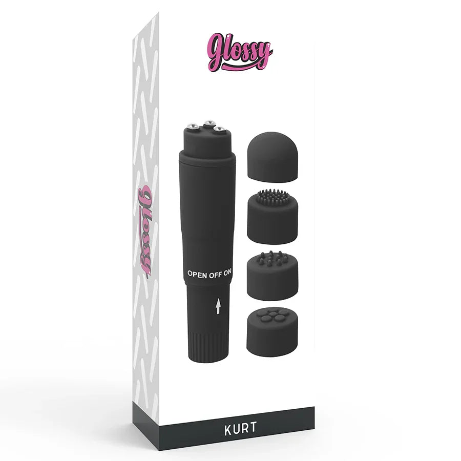 GLOSSY - POCKET KURT MASAJEADOR NEGRO - Nuvica