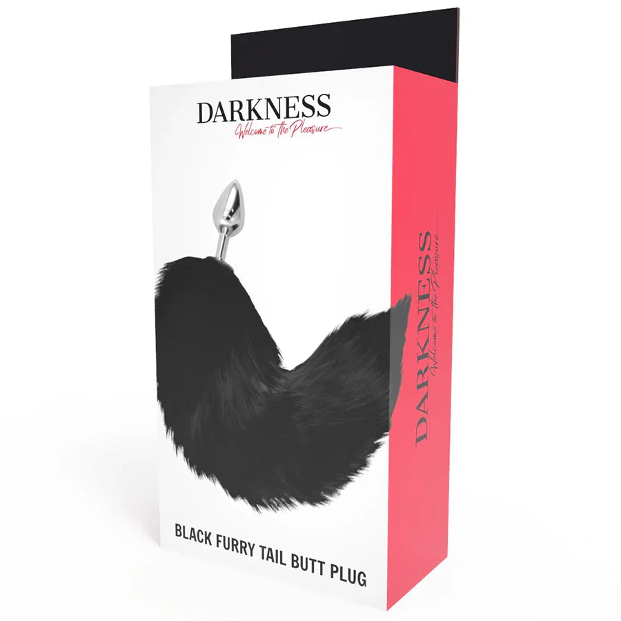 DARKNESS - PLUG ANAL SILVER 8 CM CON COLA NEGRO - Nuvica