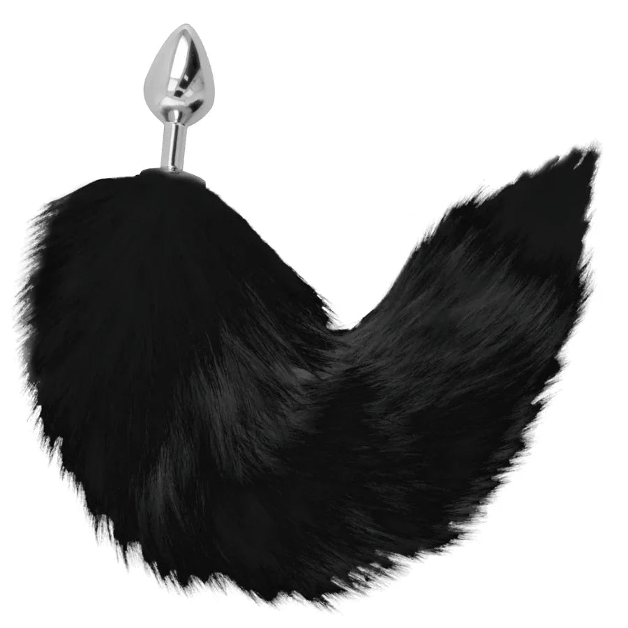 DARKNESS - PLUG ANAL SILVER 8 CM CON COLA NEGRO - Nuvica