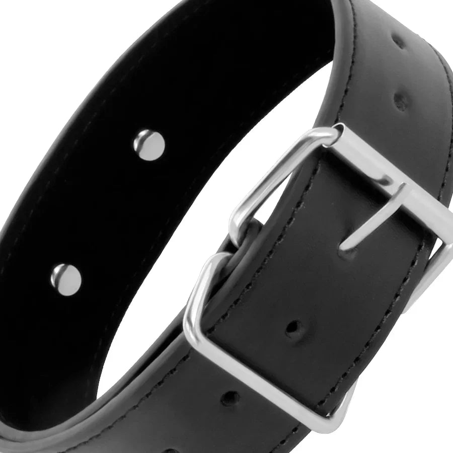 DARKNESS - COLLAR DE POSTURA CON CADENA LEATHER - Nuvica
