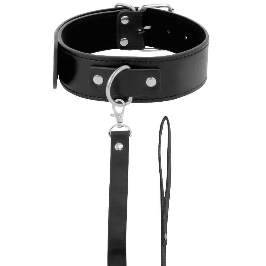 DARKNESS - COLLAR DE POSTURA CON CADENA LEATHER - Nuvica