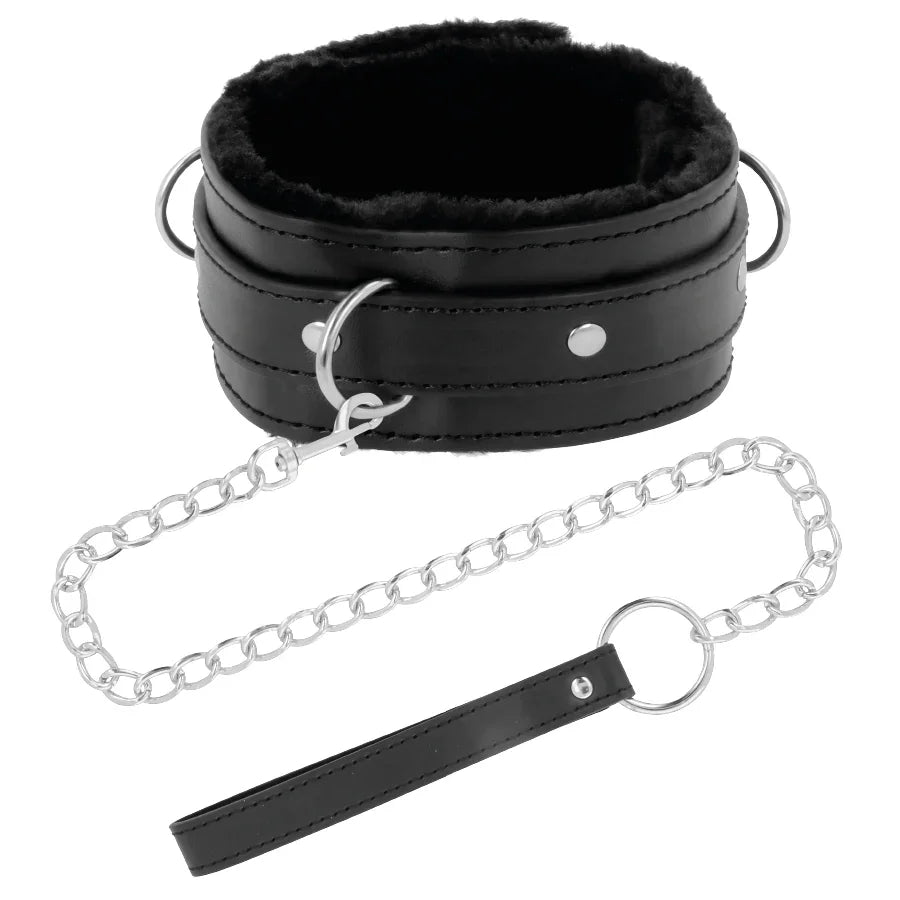 DARKNESS - COLLAR CONFORTABLE DE POSTURA CON CADENA LEATHER - Nuvica