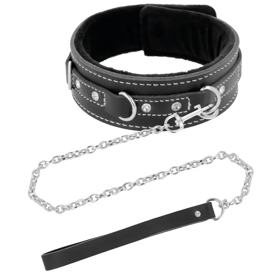 DARKNESS - COLLAR LEATHER CON CORREA ALTA CALIDAD - Nuvica