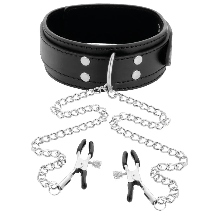 DARKNESS - COLLAR CON PINZAS PARA PEZONES NEGRO - Nuvica