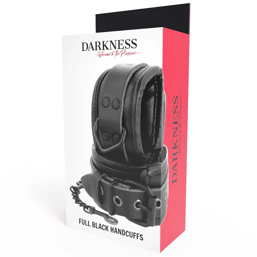 DARKNESS - ESPOSAS AJUSTABLES MANOS LEATHER NEGRO - Nuvica