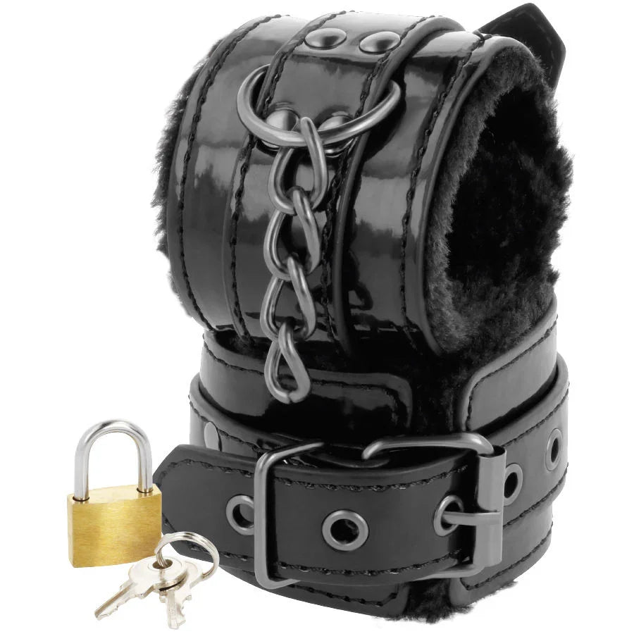 DARKNESS - ESPOSAS CUERO AJUSTABLES TOBILLOS NEGRO CON CANDADO - Nuvica