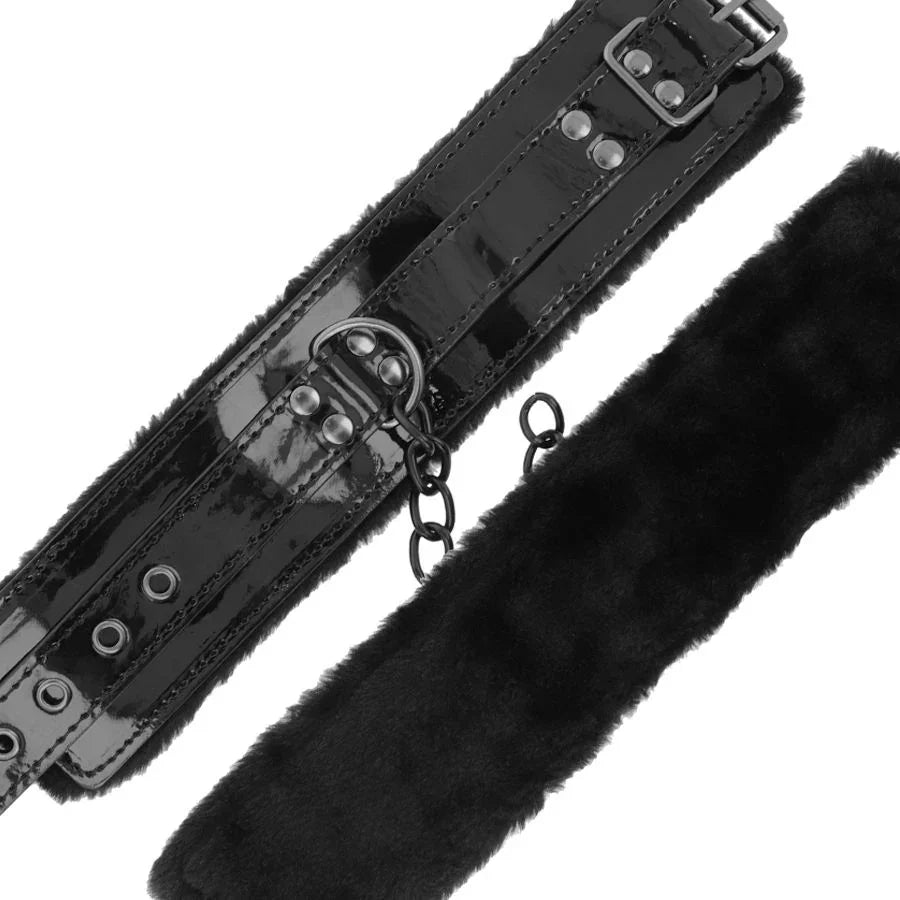 DARKNESS - ESPOSAS CUERO AJUSTABLES TOBILLOS NEGRO CON CANDADO - Nuvica