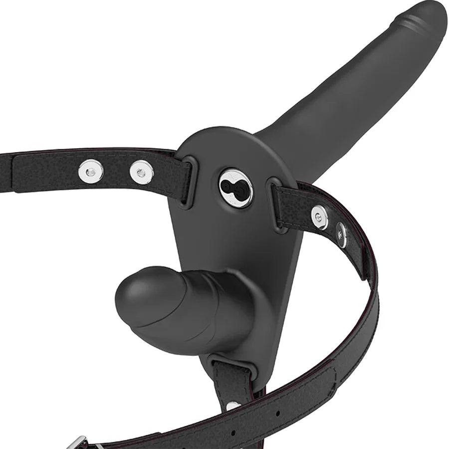 FETISH SUBMISSIVE HARNESS - DOBLE PENETRACIÓN VIBRADOR NEGRO - Nuvica