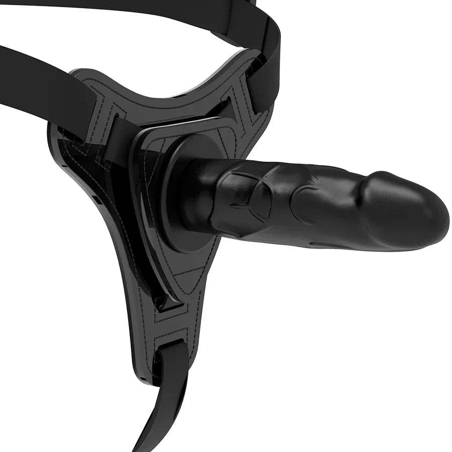 FETISH SUBMISSIVE HARNESS - SILICONA NEGRO REALISTIC 15 CM - Nuvica