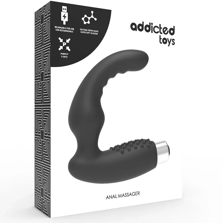 ADDICTED TOYS - VIBRADOR PROSTÁTICO RECARGABLE MODEL 2 - NEGRO - Nuvica