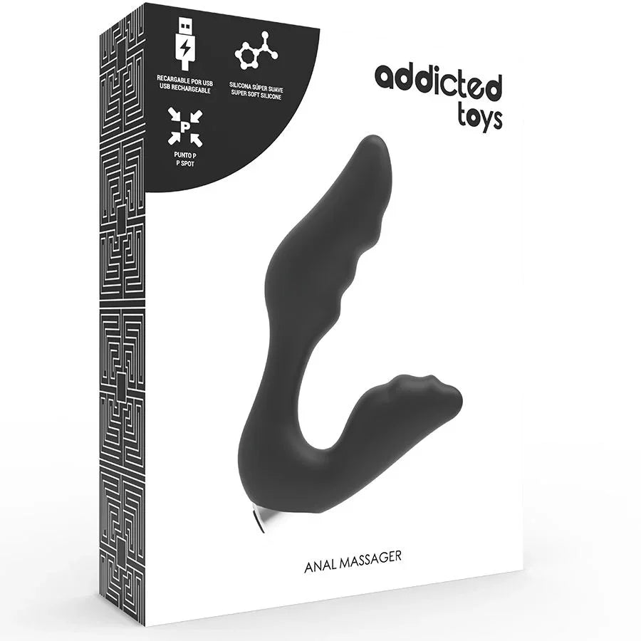 ADDICTED TOYS - VIBRADOR PROSTÁTICO RECARGABLE MODEL 6 - NEGRO - Nuvica