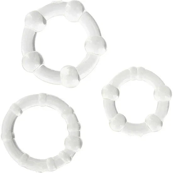 SEVEN CREATIONS - JUEGO TRES ANILLOS PENE TRANSPARENTE - Nuvica