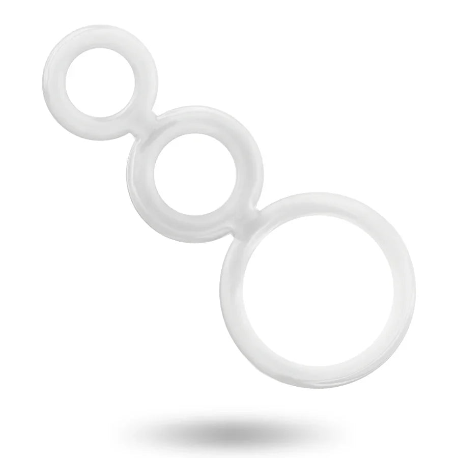ADDICTED TOYS - SET ANILLOS PENE Y TESTÍCULOS CLEAR - Nuvica