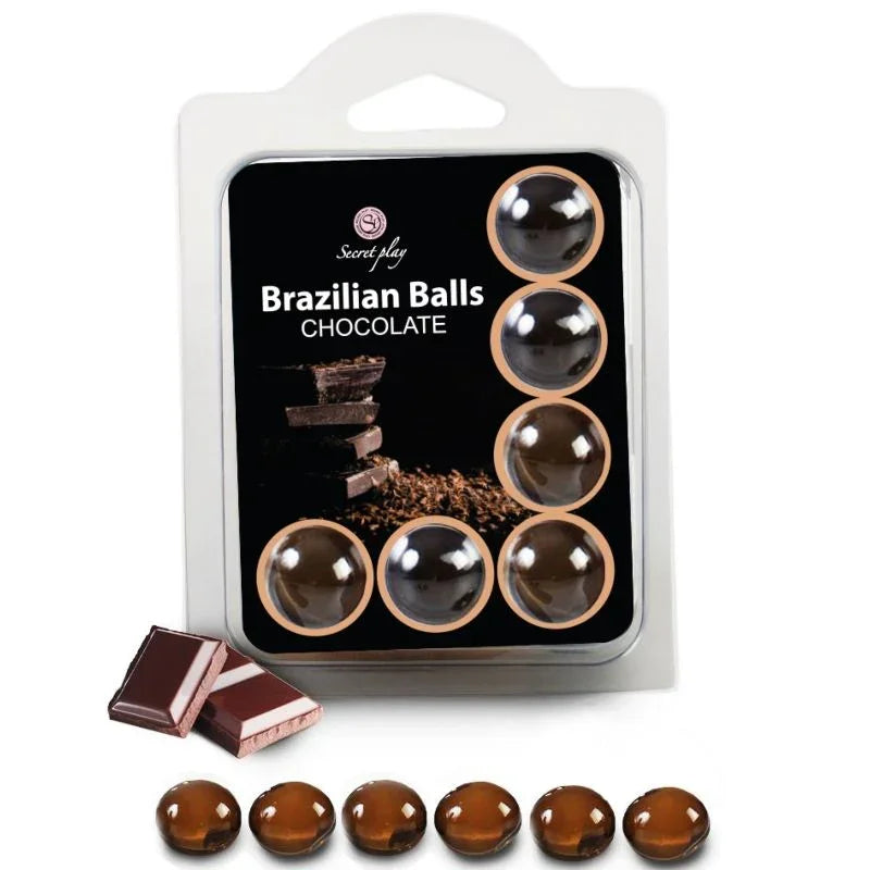 SECRETPLAY - SET 6 BRAZILIANS BALLS CHOCOLATE - Nuvica