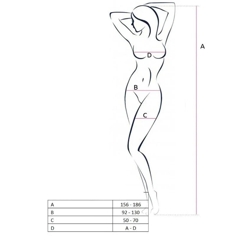 PASSION - WOMAN BS055 BODYSTOCKING ROJO TALLA ÚNICA - Nuvica