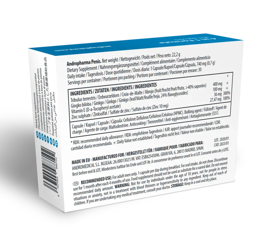ANDROPHARMA PENIS - SUPLEMENTO ALARGAMIENTO PENE - Nuvica