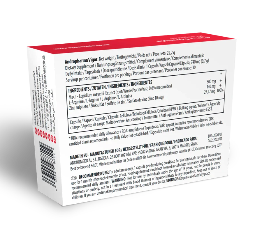 ANDROPHARMA VIGOR - SUPLEMENTO POTENCIADOR LÍBIDO - Nuvica