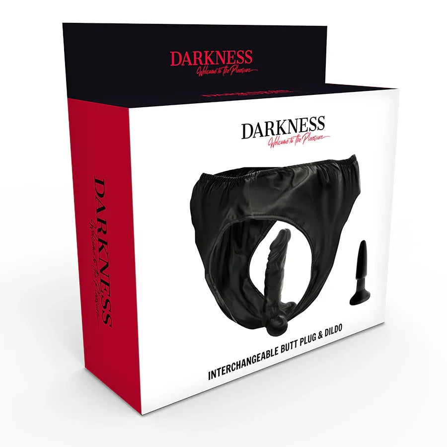 DARKNESS - PANTIES CON PLUG Y DILDO INTERCAMBIABLE - Nuvica
