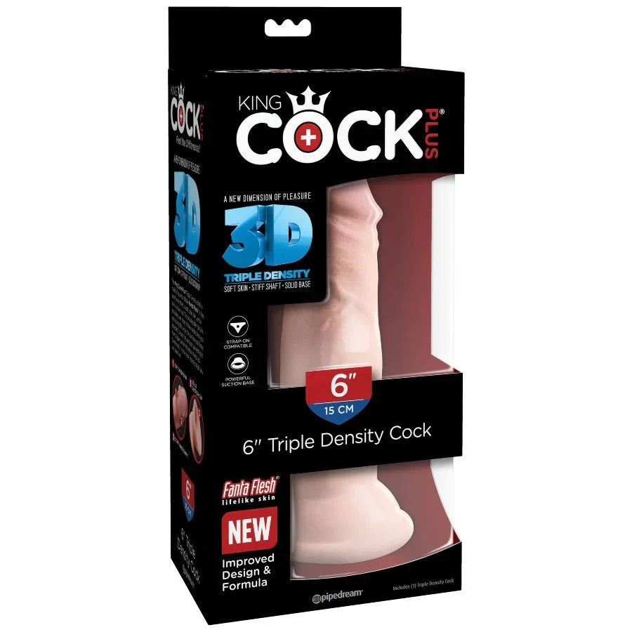 KING COCK - DILDO TRIPLE DENSIDAD 15 CM - Nuvica