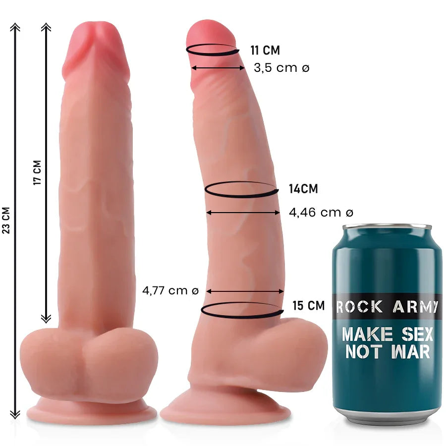 ROCKARMY - LEOPARD DILDO REALISTA DUAL DENSITY 23 CM -O- 4.77 CM - Nuvica