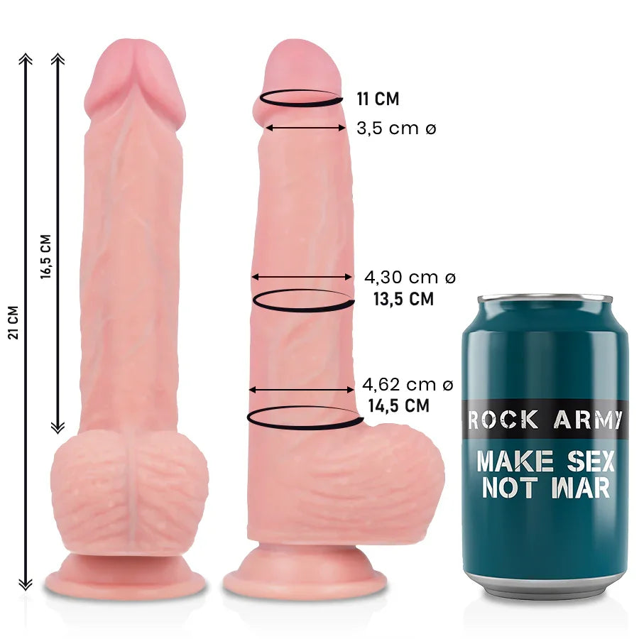 ROCKARMY - SPITFIRE DILDO REALÍSTICO LIQUID SILICONE 21 CM -O- 4.62 CM - Nuvica
