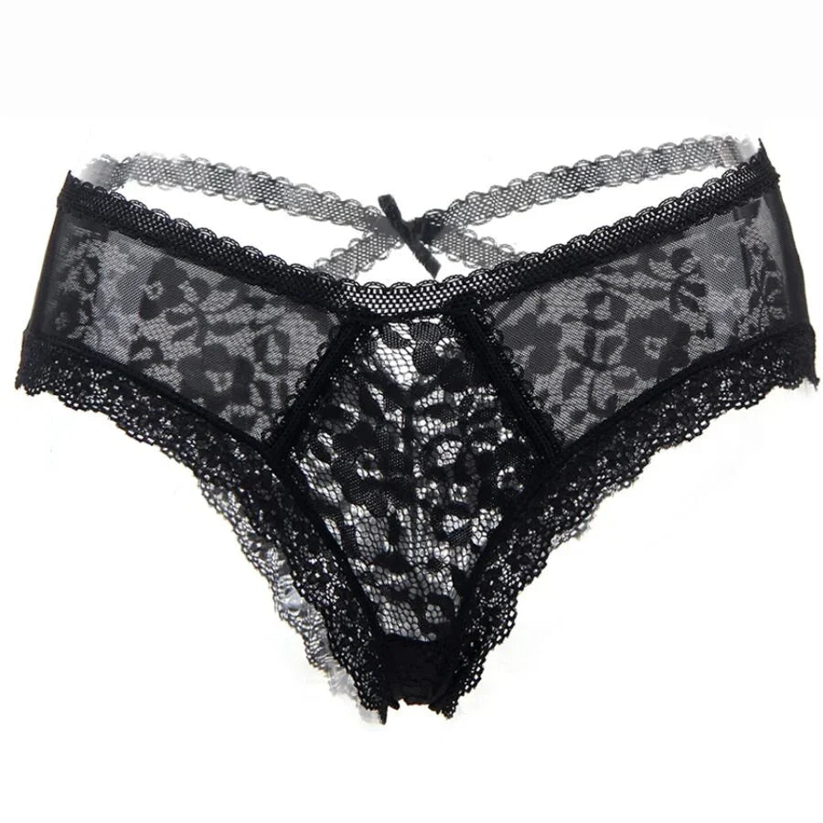QUEEN LINGERIE - PANTIES DE ENCAJE FLORAL S/M - Nuvica