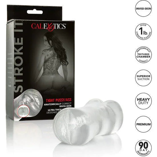 CALEXOTICS - STROKE IT MASTURBADOR VAGINA/ANO TRASLÚCIDO - Nuvica