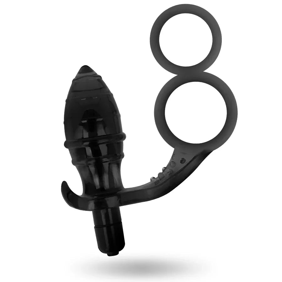 ADDICTED TOYS - PLUG ANAL CON ANILLA DOBLE NEGRO - Nuvica
