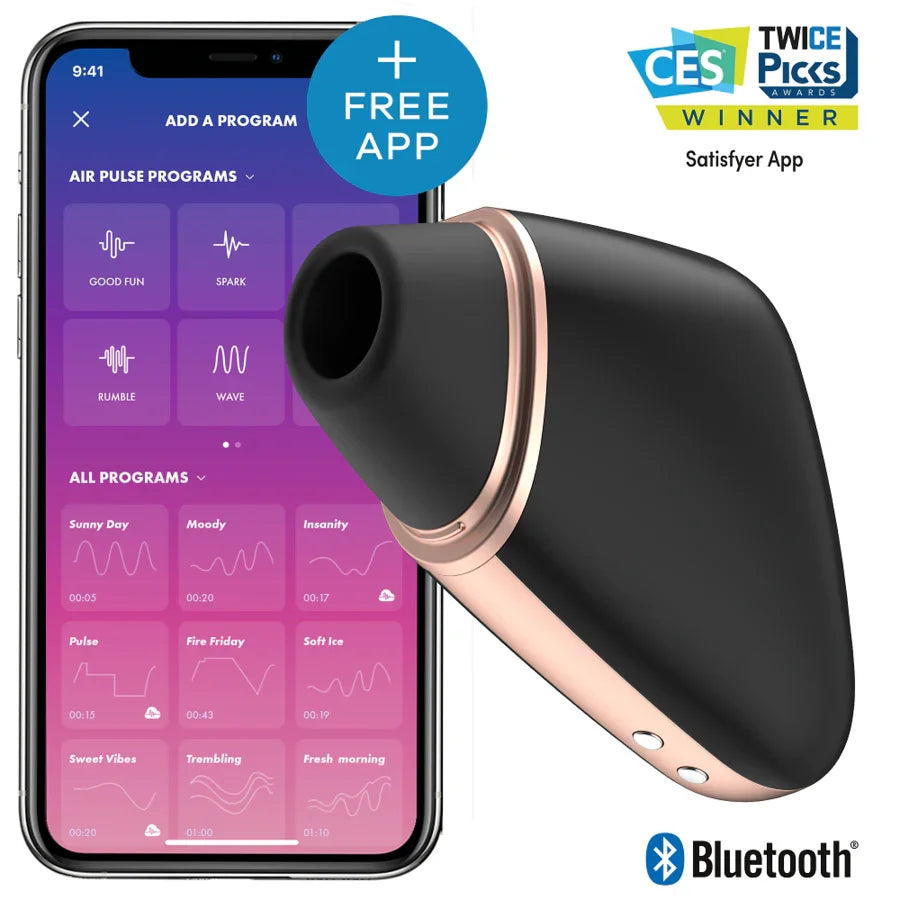 SATISFYER - LOVE TRIANGLE ESTIMULADOR Y VIBRADOR NEGRO - Nuvica