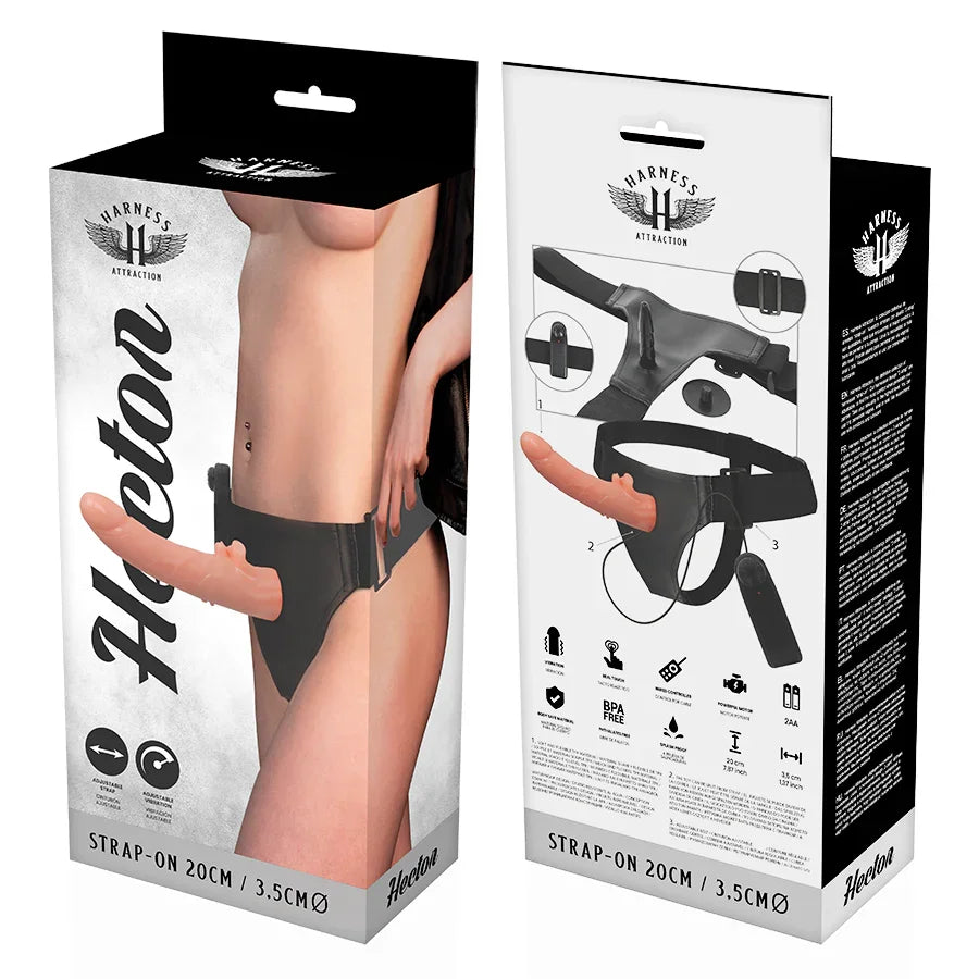 HARNESS ATTRACTION - ARNÉS VIBRADOR HECTOR 20 CM -O- 3.5 CM - Nuvica