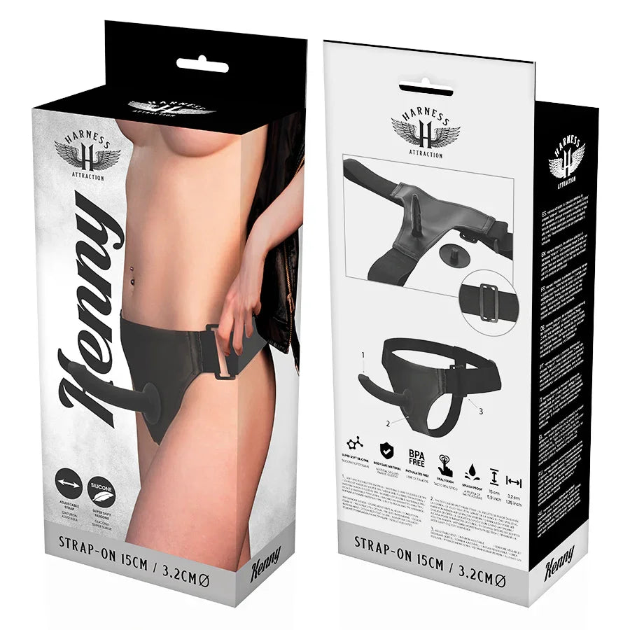 HARNESS ATTRACTION - ARNÉS SILICONA KENNY 15 CM -O- 3.2 CM - Nuvica