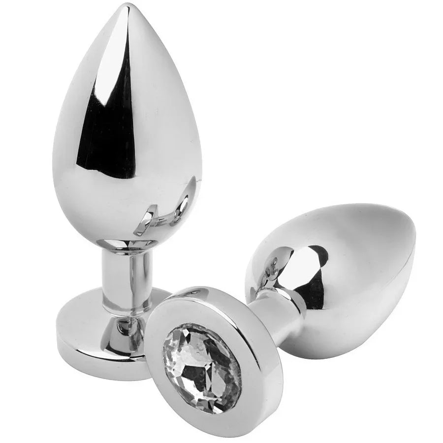 METAL HARD - ANAL PLUG DIAMOND TRANSPARENTE MEDIUM 7.62CM - Nuvica