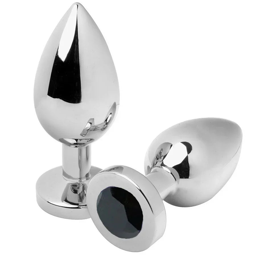 METAL HARD - ANAL PLUG DIAMOND NEGRO SMALL 5.71CM - Nuvica