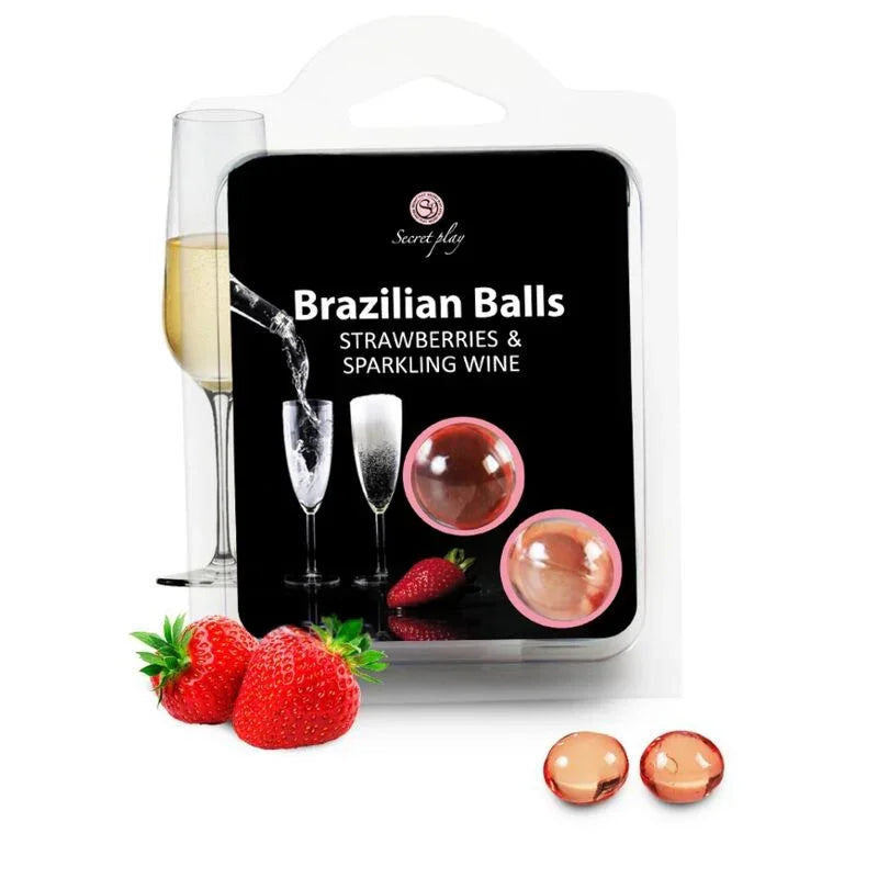 SECRETPLAY - SET 2 BRAZILIAN BALLS FRESAS CON CAVA - Nuvica