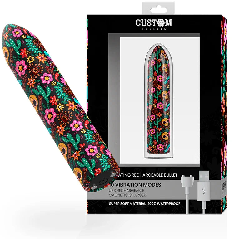 CUSTOM BULLETS - BALA RECARGABLE SKULL 10 INTENSIDADES - Nuvica