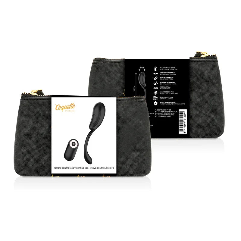 COQUETTE CHIC DESIRE - HUEVO CONTROL REMOTO RECARGABLE NEGRO / GOLD - Nuvica